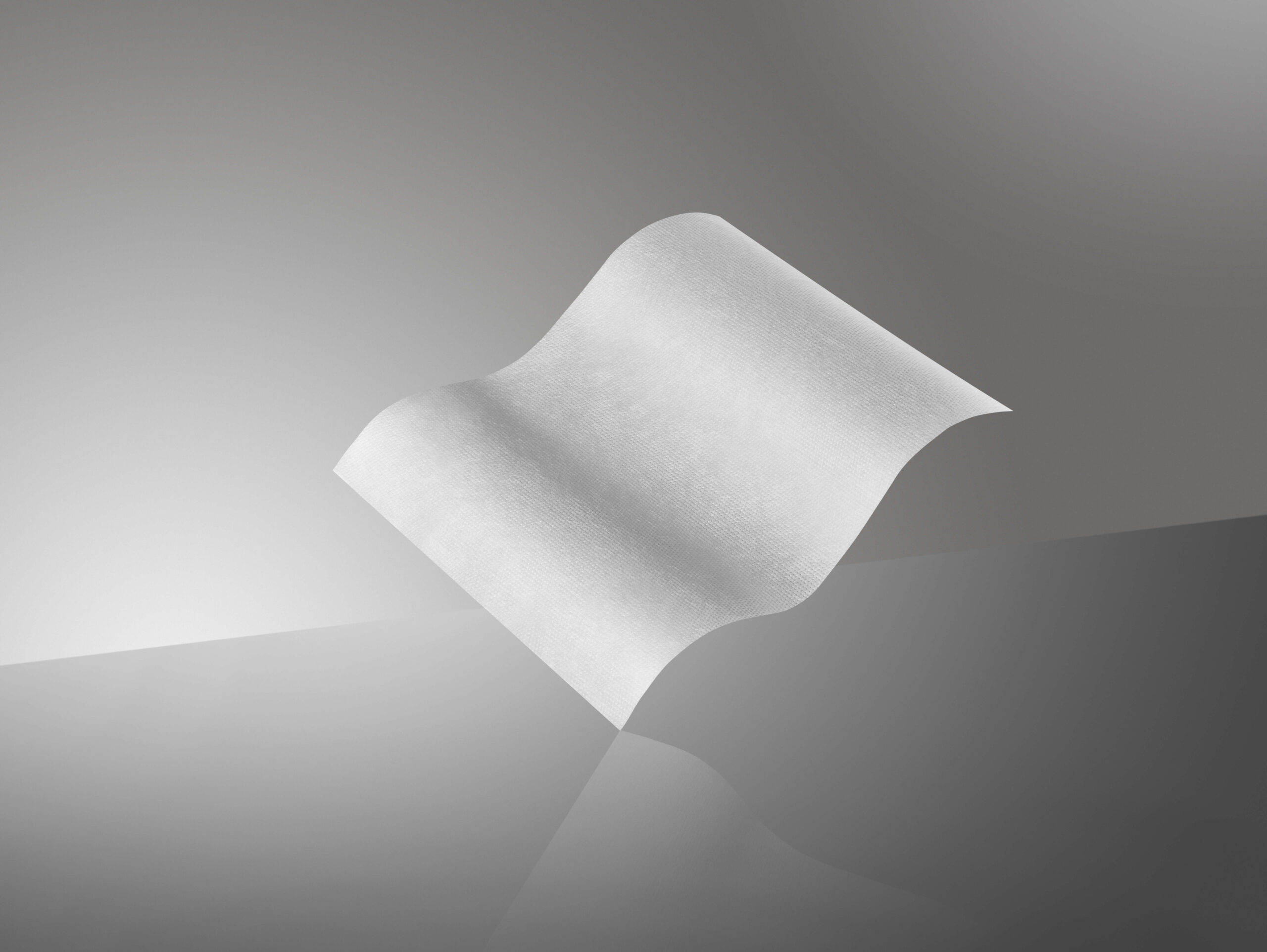 Close up texture of Bicomponent (Bico PET/PE) Spunbond nonwoven